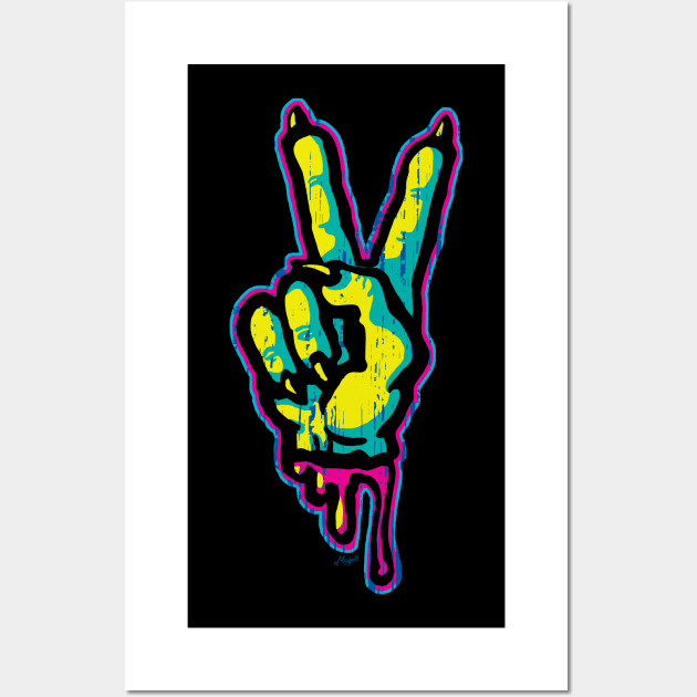 Zombie Monster Creature Peace Sign Wall Art by Mudge